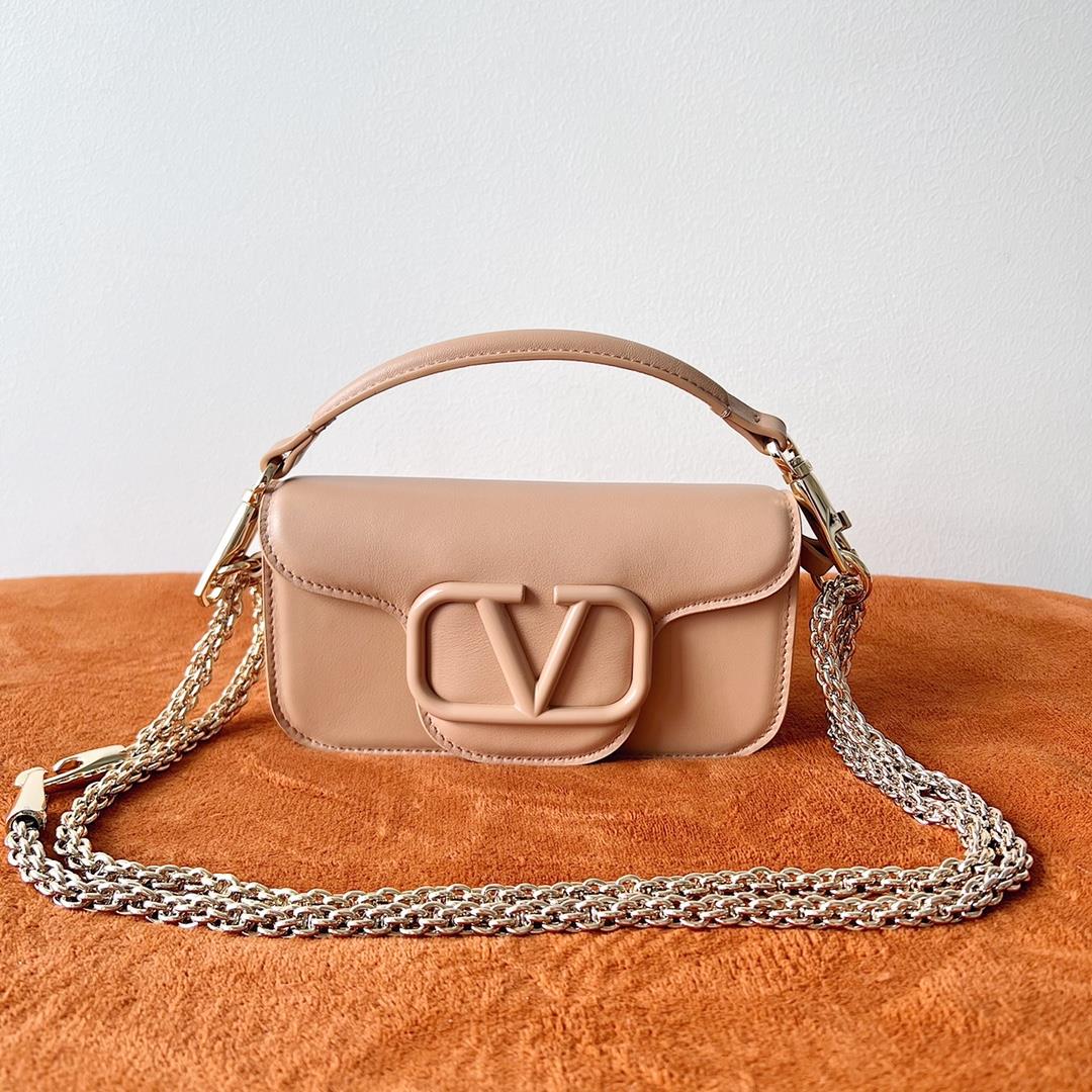 Valentino Garavani Mini Loc calfskin handbag with matching enamel VLogo Signature details