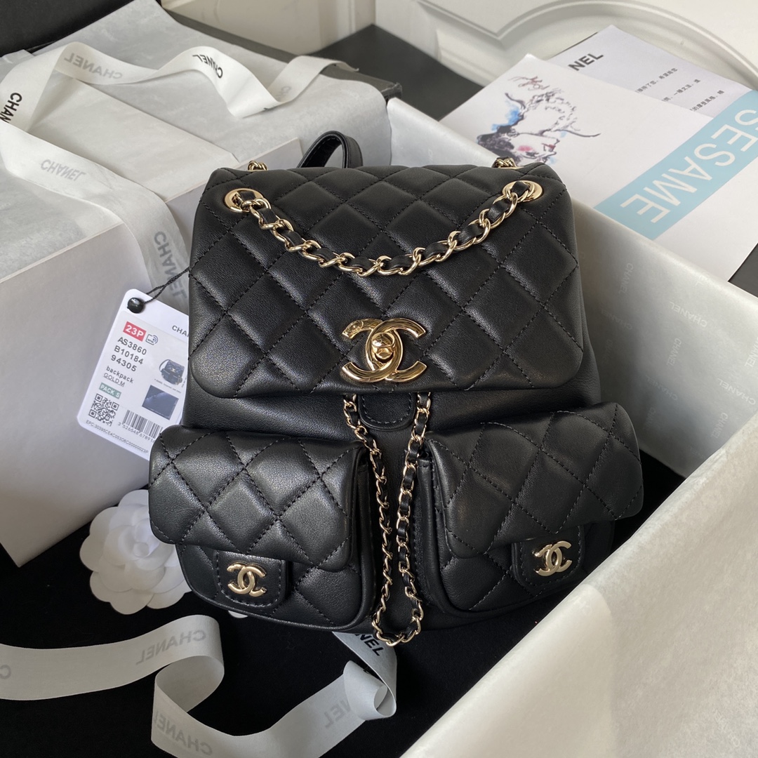 The Chanel23P super popular double backpack is very small in size, similar to the old duma and undou