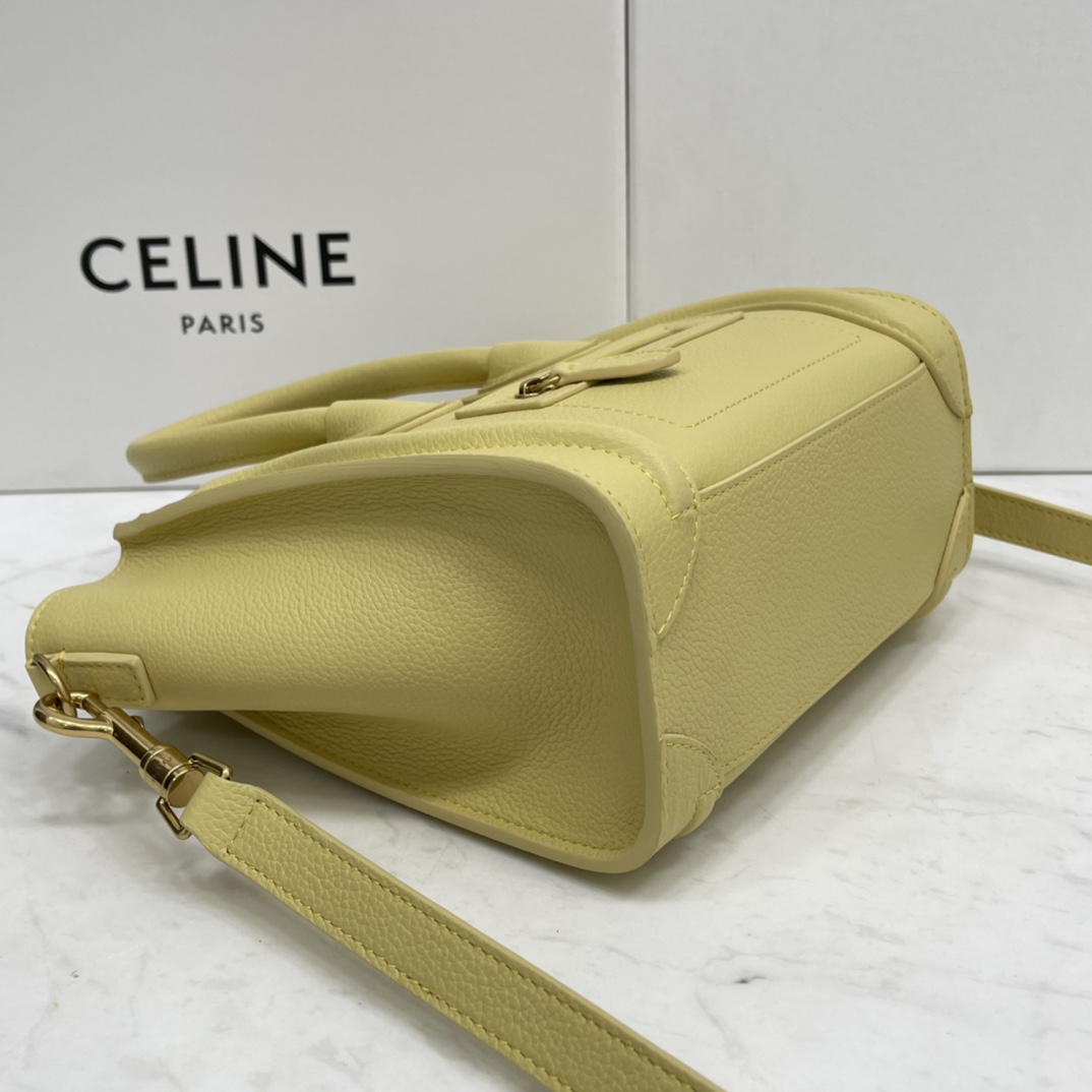 CELINE classic smiley bag  overseas original single parallel small 20CM LUGGAGE color calfskin