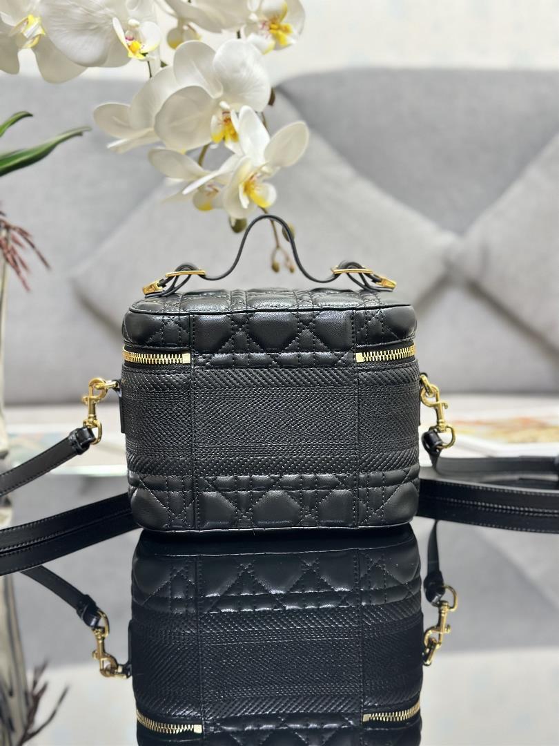 The ribbed DiorTravel handbag in the makeup bag showcases this seasons style Carefully crafted