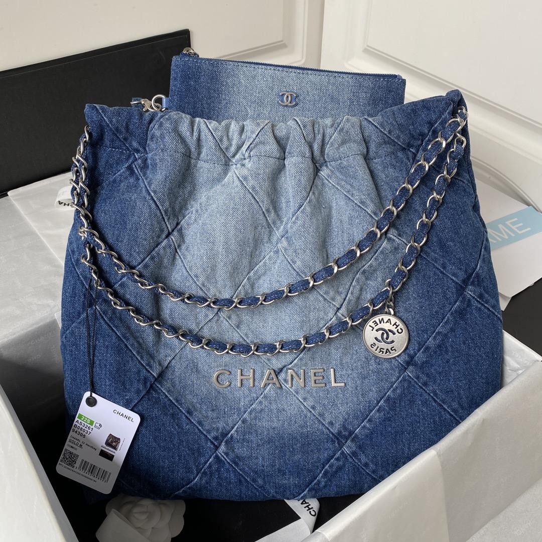 2023S SpringSummer Hot 22 Bag Shopping Bag AS3261 Happy Season The hottest and most worthwhile denim