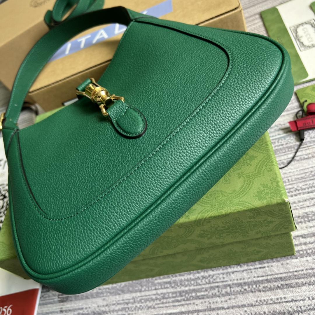 Equipped with a complete set of green counter packaging GG Jackies full leather underarm bag a