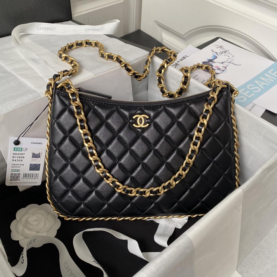 Chanel Xi Leather Bag 23B New AS4287The newly designed hobo binding is adorned with exquisite woven