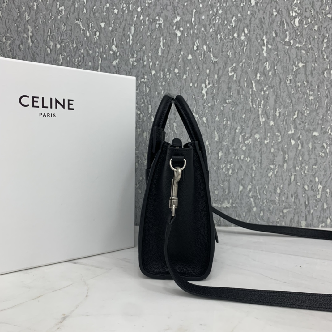 CELINE classic smiley bag  overseas original single parallel small 20CM LUGGAGE color calfskin