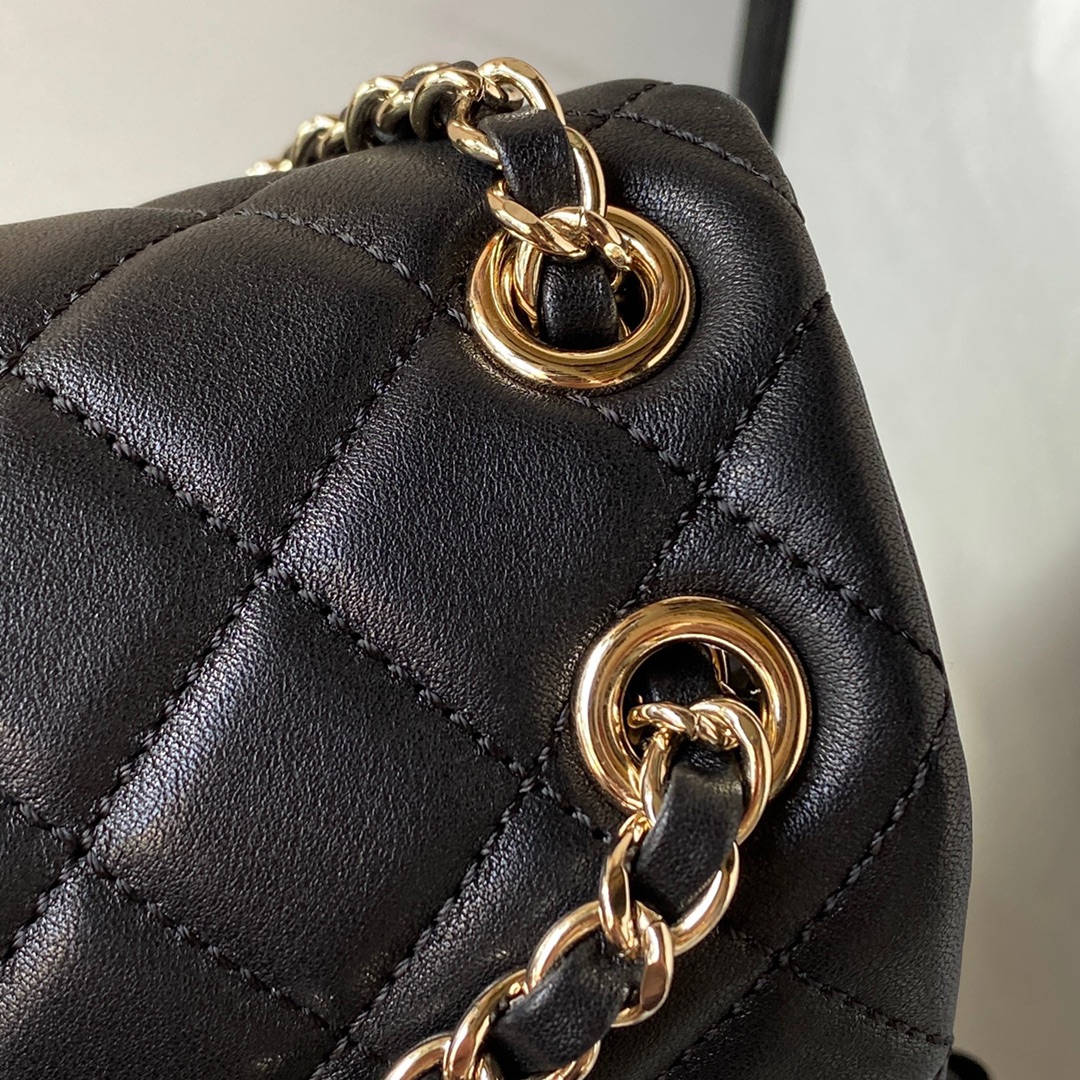 The Chanel23P super popular double backpack is very small in size, similar to the old duma and