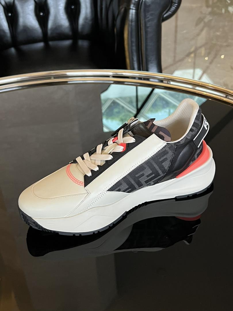 Fendi Flow One Step Sneaker Mens ShoePaired with elastic shoelaces and elastic inserts the wav