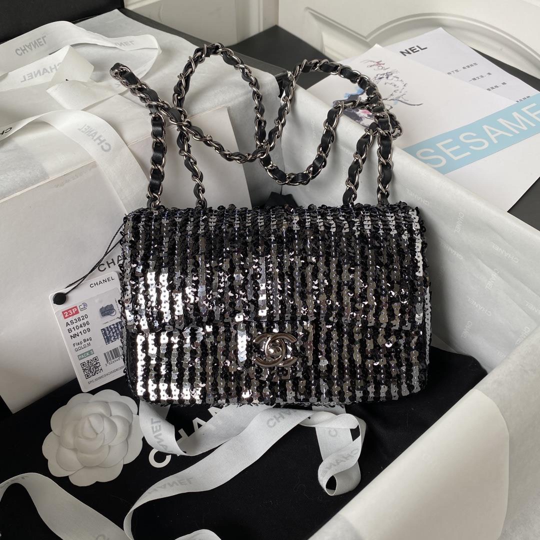 3820 chanel23p Sequin CF Bag Chanel 23Ps invincible glittering sequin CF bag has exploded in physica