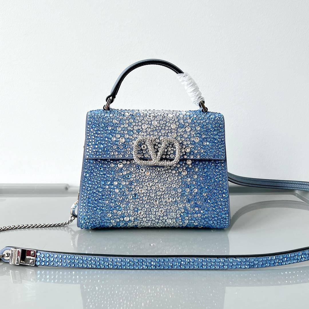 Mini Valentino Garavani VSLING mini handbag fully covered with faux crystal with VLogo S