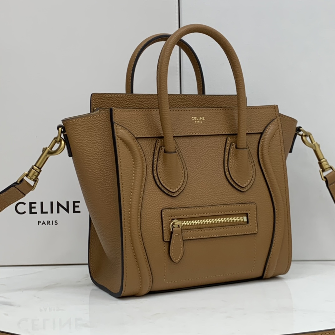 New version of CELINE smiley bag  original overseas single parallel cargo 20CM LUGGAGE calfski