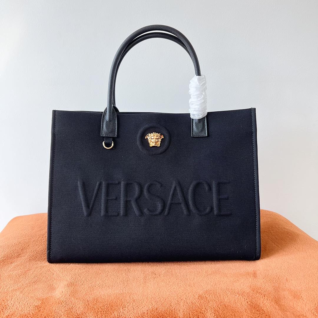 Versace Tote Bag AutumnWinter 2023 New Versace Jeans Tote Bag molded embossed letters concave convex