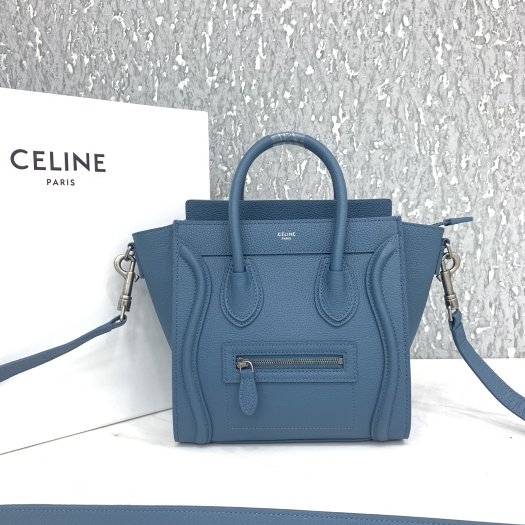 New version of CELINE smiley bag  original overseas single parallel cargo 20CM LUGGAGE calfskin hand