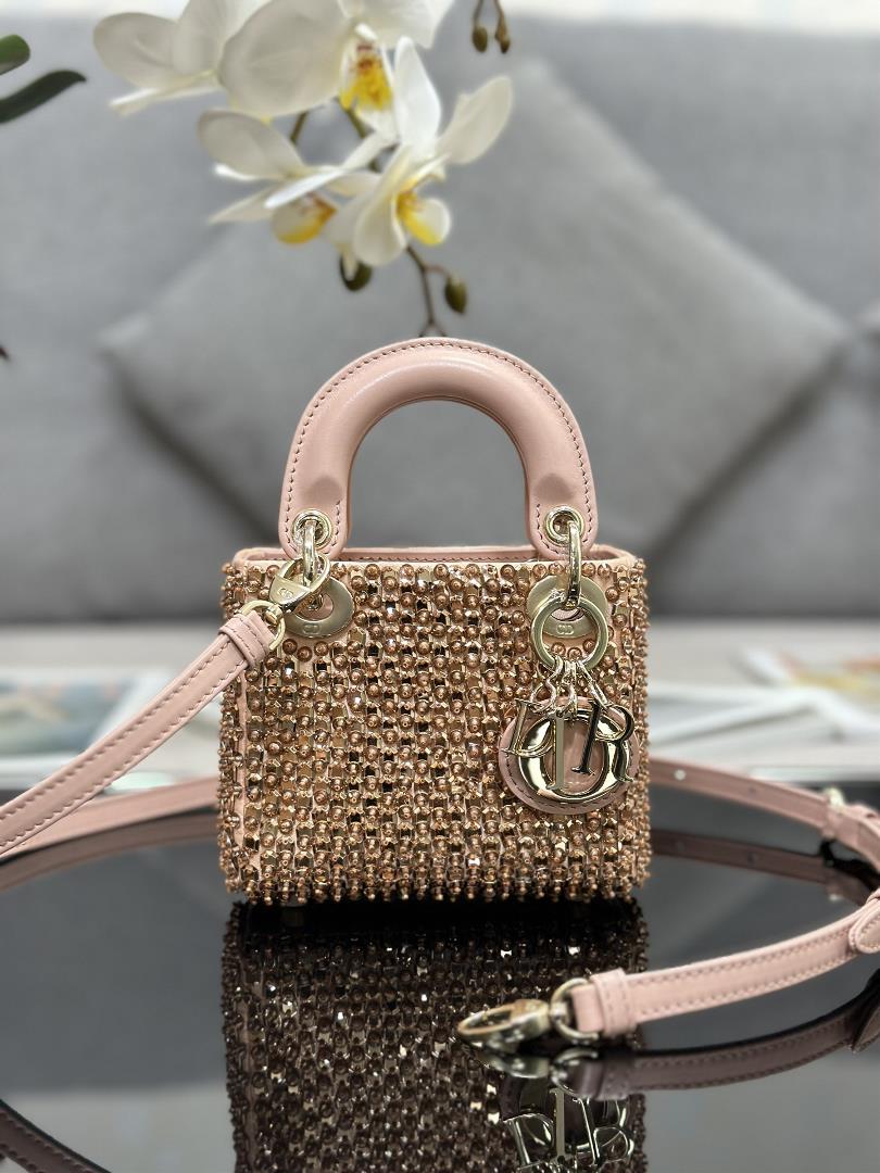 The minimalist aesthetic of the Lady Dior collection featuring embroidered honey beads and lamb ten