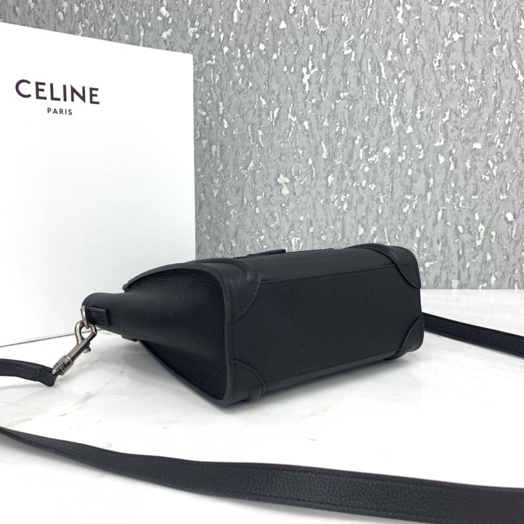 CELINE classic smiley bag  overseas original single parallel small 20CM LUGGAGE color calfskin