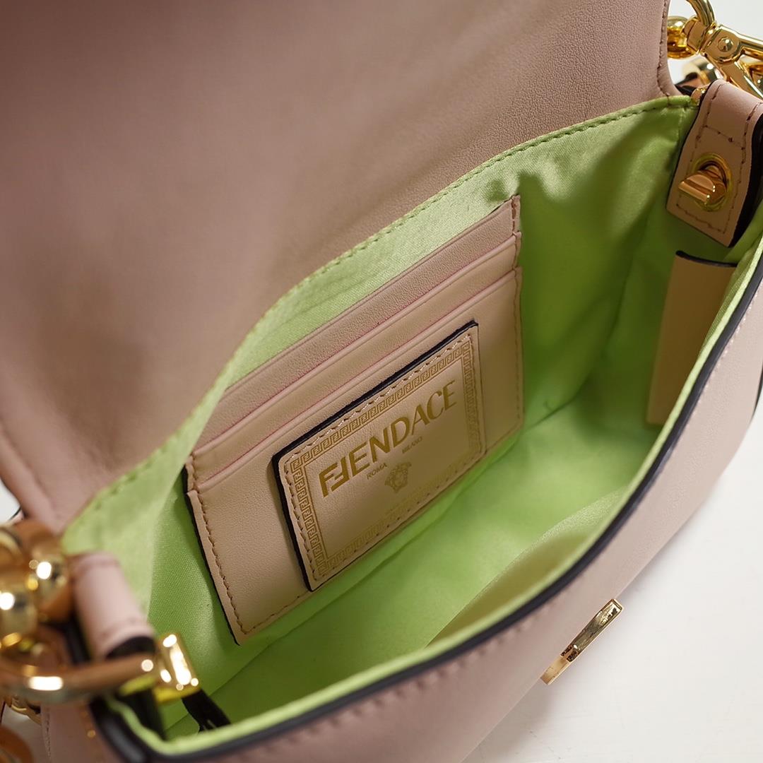 The iconic square Baguette mini handbag from the chain Versace by Fendi series Pink lightMade 