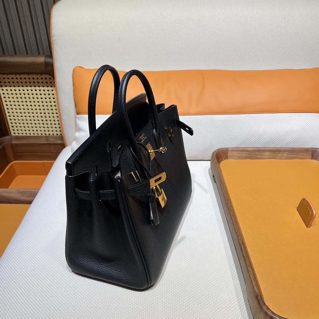 Birkin 25 Platinum Togo 89 Black Inner Seam Gold Buckle Purchase Level Top Original Factory Re