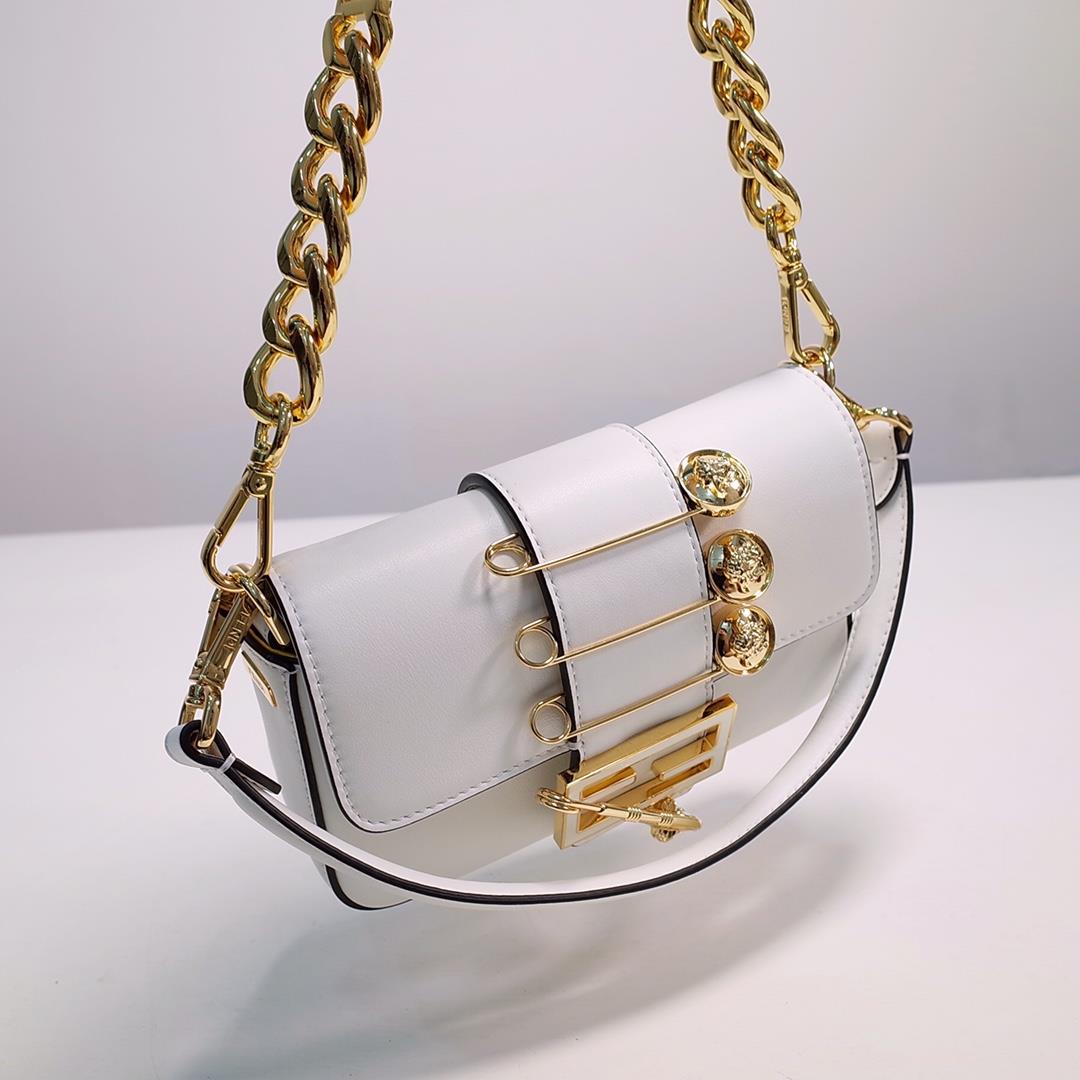 The iconic square Baguette mini handbag from the chain Versace by Fendi series White smoothMad