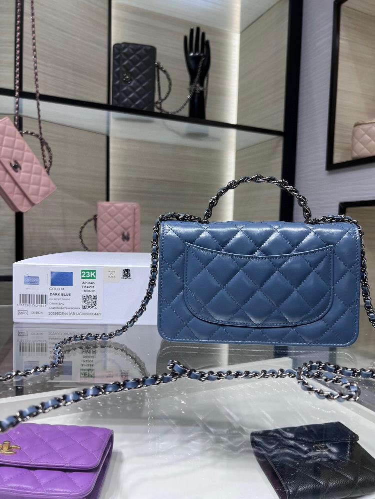 The Chanel Bag AP3645Y Water Diamond Handle WOC is an exquisite piece of luxury that exude