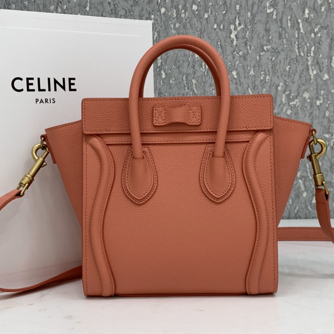 New version of CELINE smiley bag  original overseas single parallel cargo 20CM LUGGAGE calfski