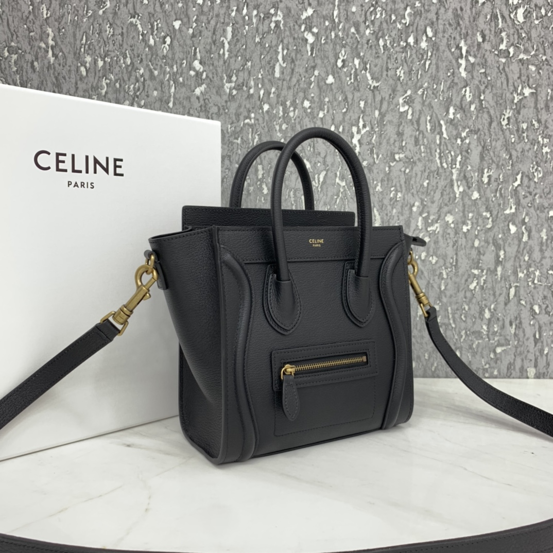 New version of CELINE smiley bag  original overseas single parallel cargo 20CM LUGGAGE calfski