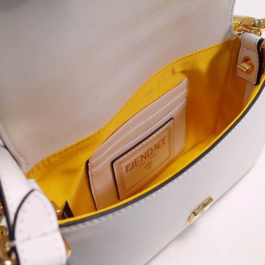 The iconic square Baguette mini handbag from the chain Versace by Fendi series White smoothMad