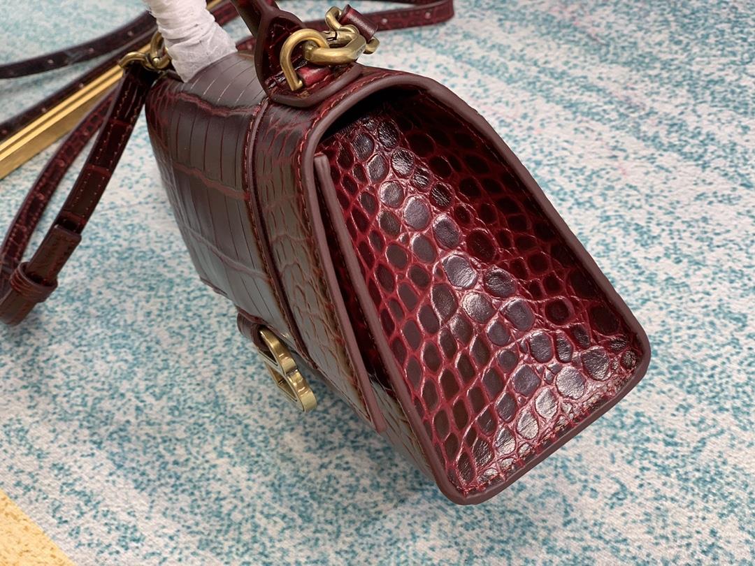 Wine Red Crocodile Pattern Shipping XS Small The hourglass bag that you have asked for N times