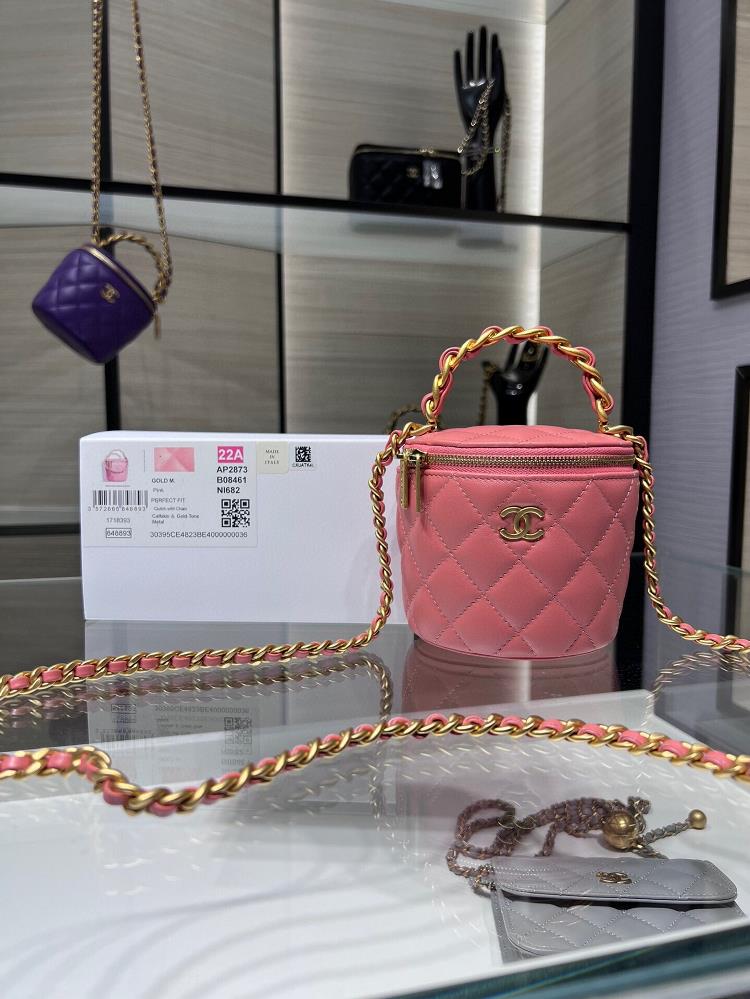 chanel 22A New Handicraft Workshop Chain Handle Makeup Small Water Bucket Bag SheepskinSize 105X115 AP2873Y  professional luxury fashion brand agen