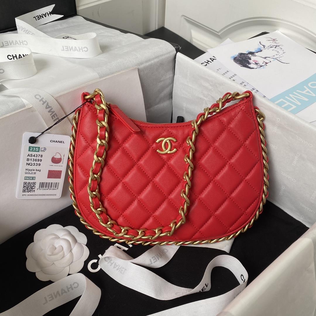 Chanel Xi Leather Bag 23B New AS4378The newly designed hobo binding is adorned with exquisite woven