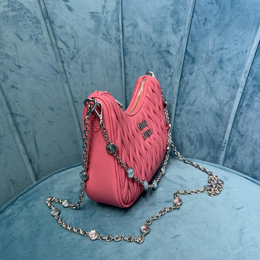 new version new season Miu Miu Crystal Chain Edition accessory series handbag made of ic