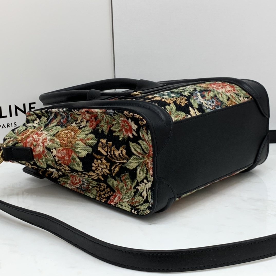 CELINE classic smiley bag floral jacquard fabric  overseas original single parallel cargo  sma