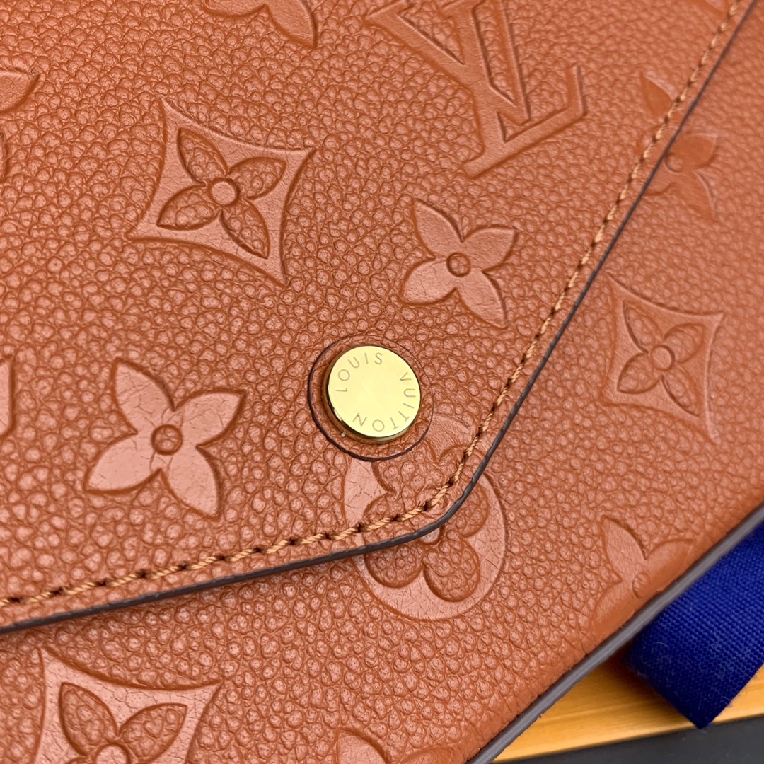 M81531 earth yellow The Pochette F  licie Chain Bag is a Monogram Imprente leather embossed Lo