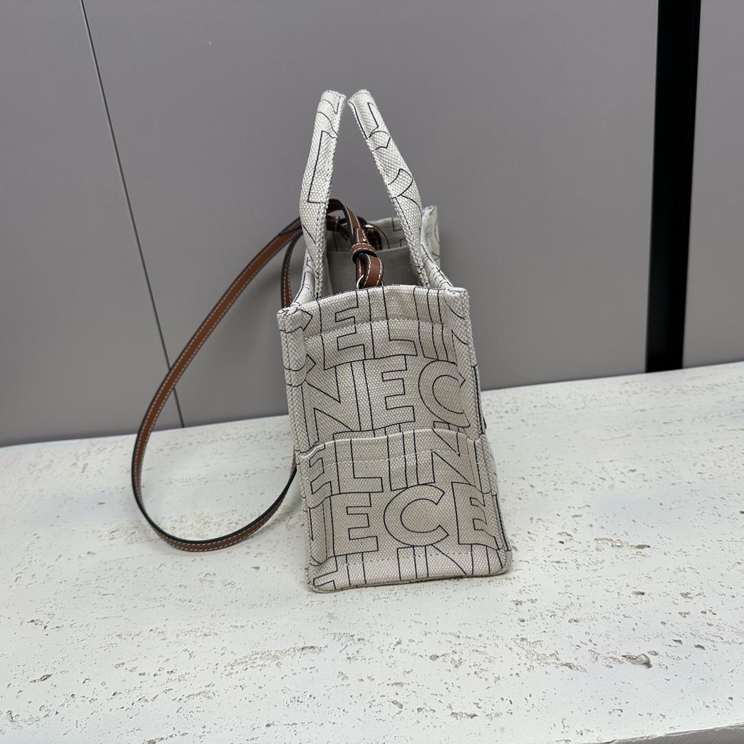 celines new CABAS THAIS printed fabric handbag with linen lettering cannot accommodate tablets