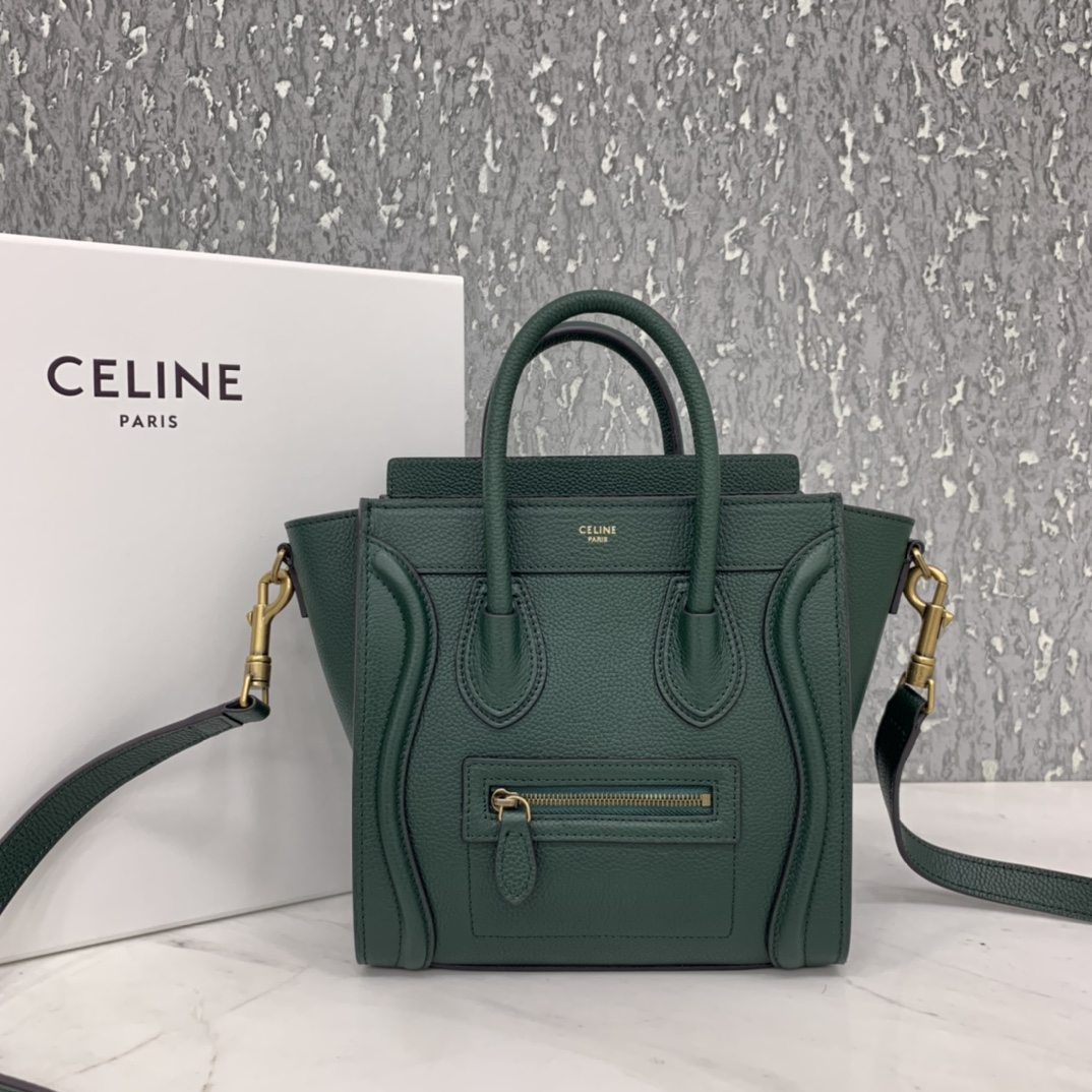 New version of CELINE smiley bag  original overseas single parallel cargo 20CM LUGGAGE calfskin hand