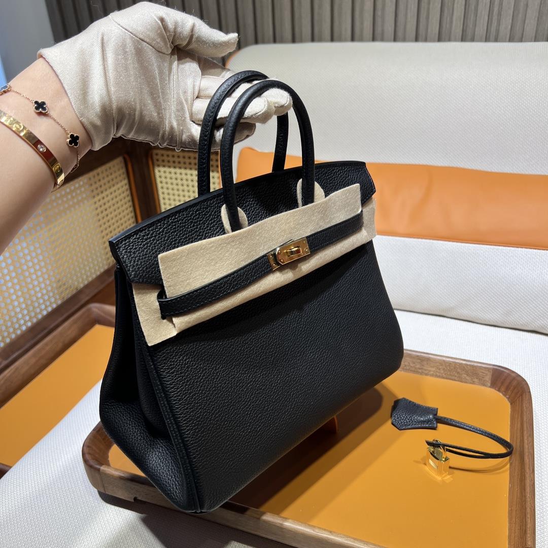 Birkin 25 Platinum Togo 89 Black Inner Seam Gold Buckle Purchase Level Top Original Factory Re