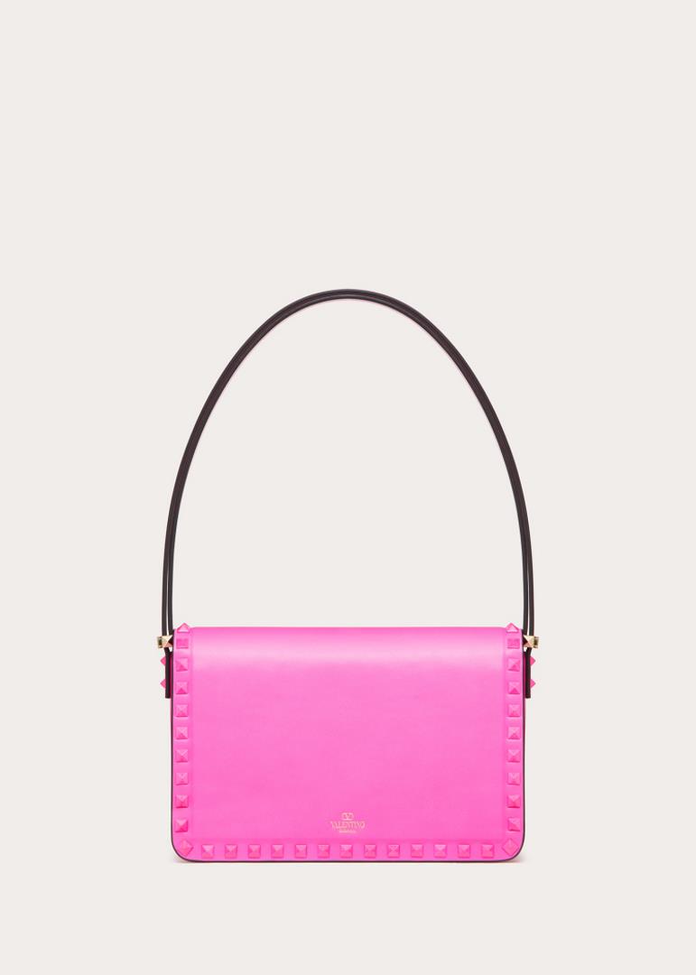 VALENTINO GARAVAI Valentino Garavani Rockstud23 calf leather handbag with enamel rivet tri