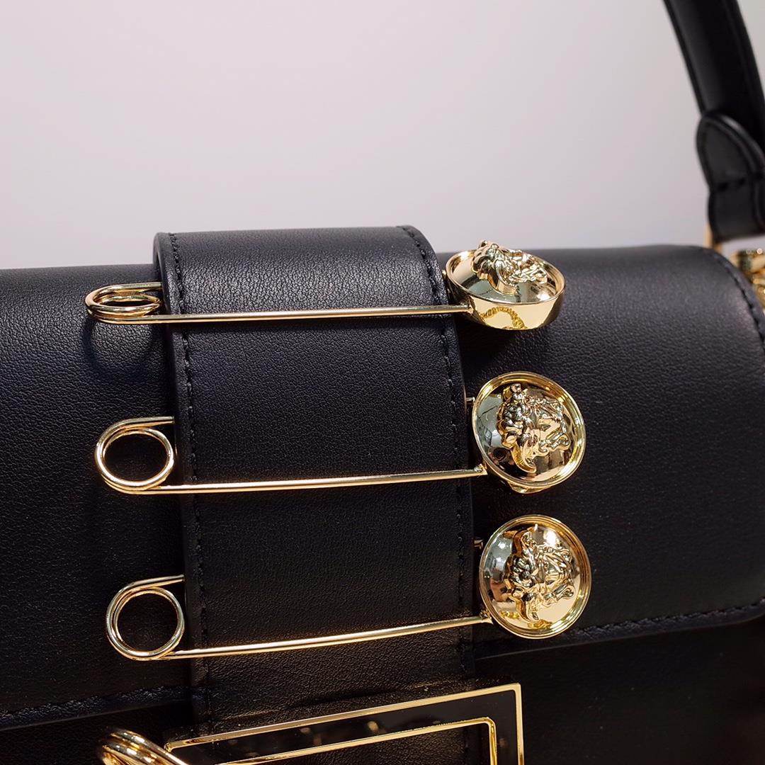 chain The iconic square Baguette mini handbag from the Versace by Fendi collection Black smoot