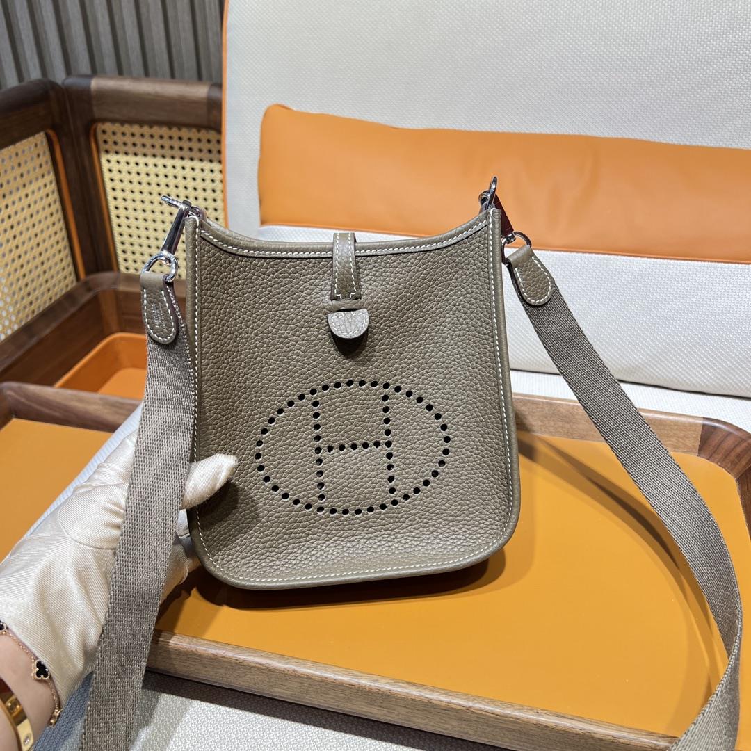 Mini even yne 17 Eveline 18 Elephant Grey Etoupe Natural Shoulder Strap Silver Buckle Purchase