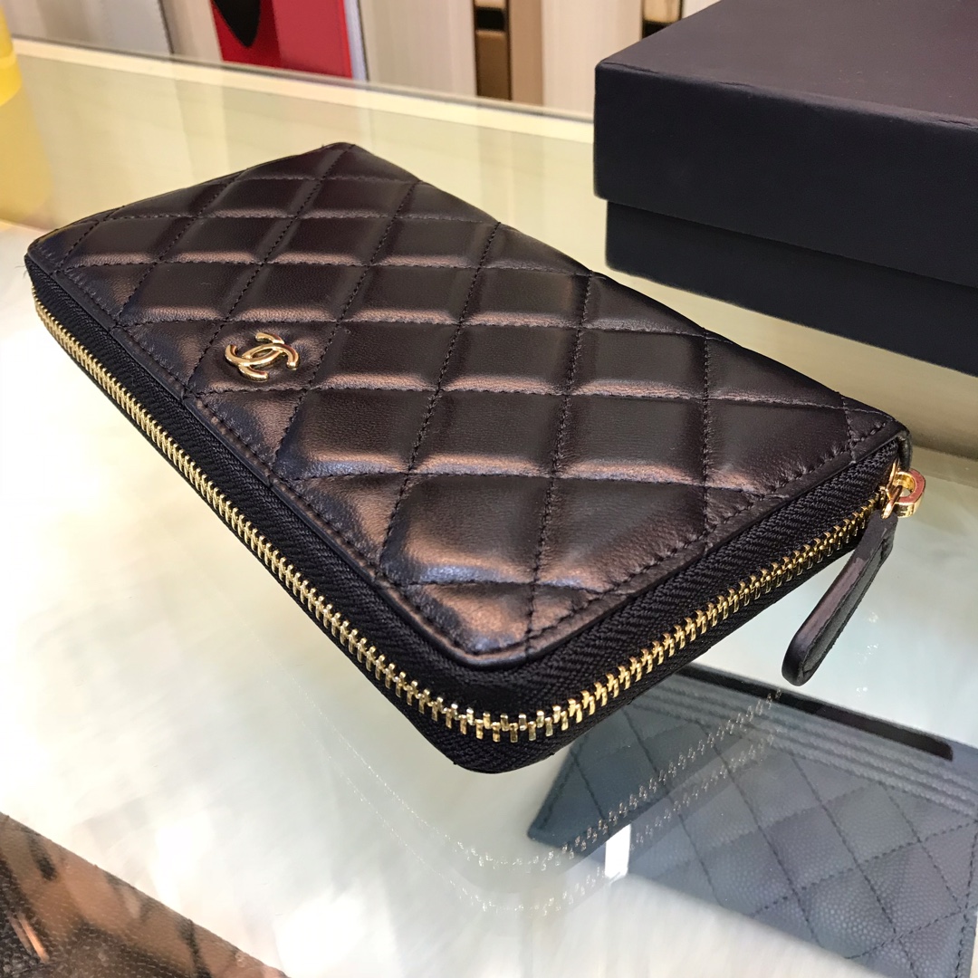 chanel The classic cf long zipper bag arrives Imported lambskin rhombus pattern very att