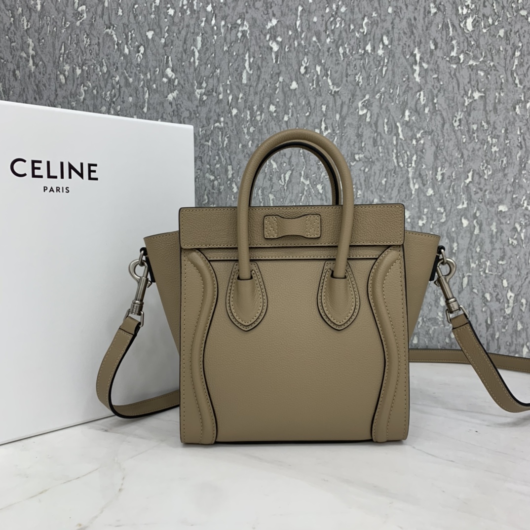 CELINE classic smiley bag  overseas original single parallel small 20CM LUGGAGE color calfskin