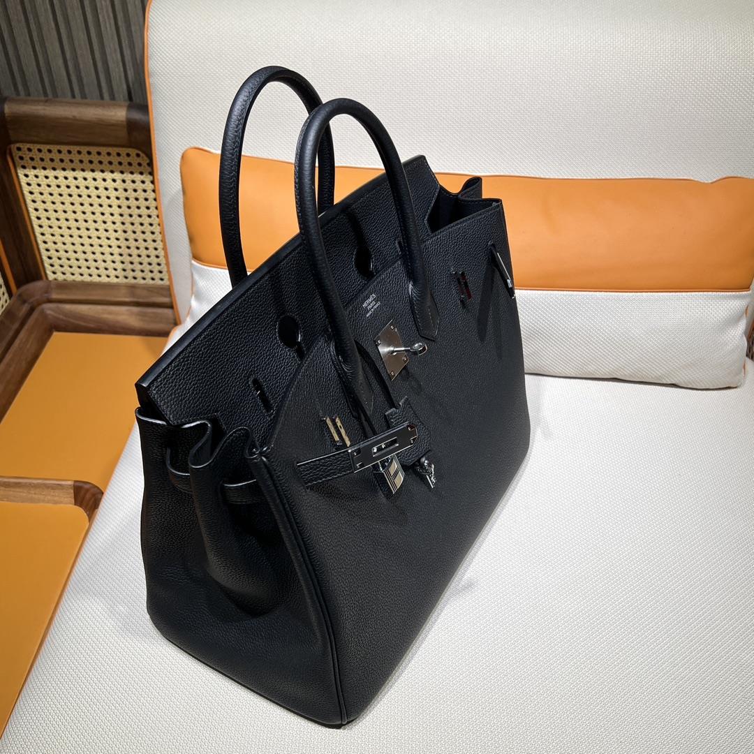 Birkin 35 Platinum Togo 89 Black Inner Seam Silver Buckle Purchase Level Top Original Fact