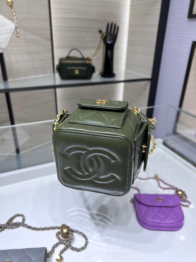 chanel 22k New Product Pocket Box Chain Pack Oil Cured SheepskinLarge capacity with built