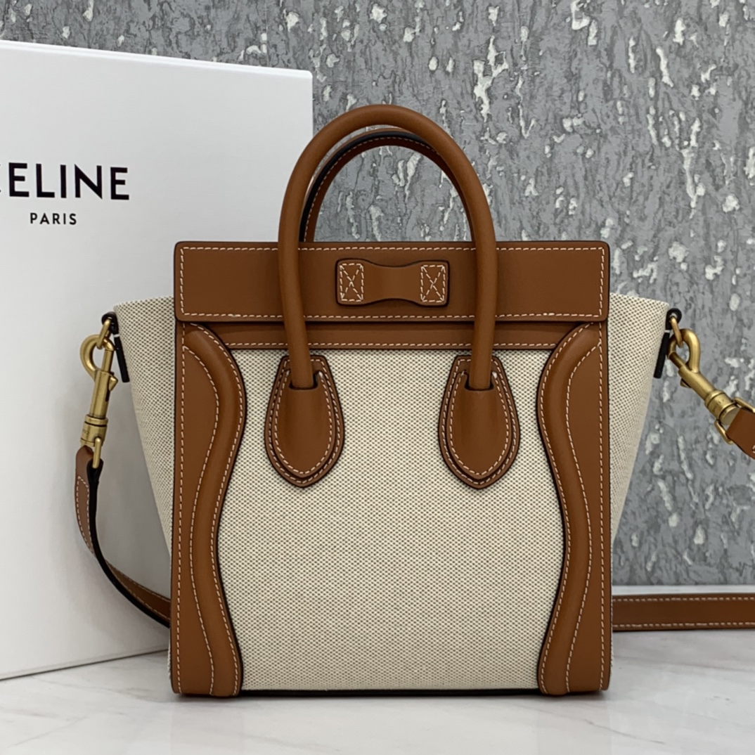 New version of CELINE smiley bag  original overseas single parallel cargo 20CM LUGGAGE calfski