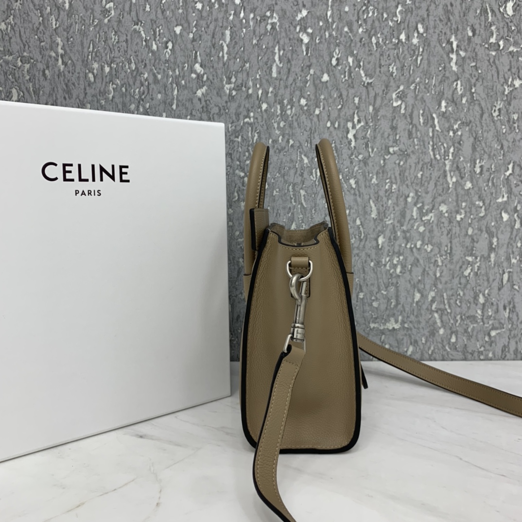 CELINE classic smiley bag  overseas original single parallel small 20CM LUGGAGE color calfskin