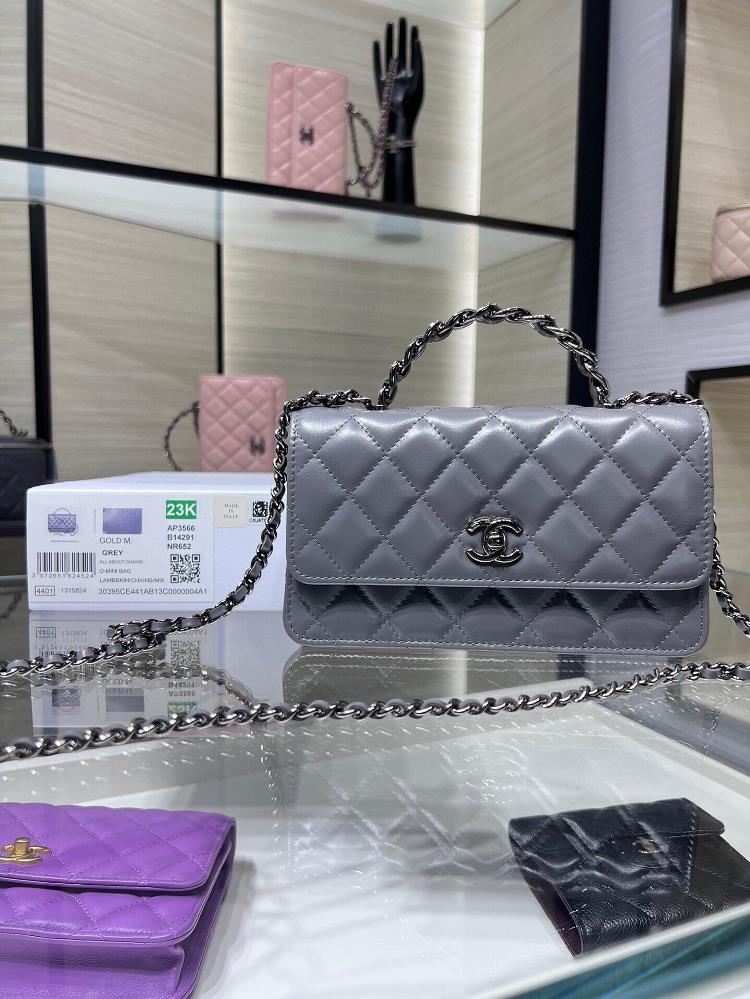 23K New Liao Color Rhinestone Handle Organ Bag Double layer WOC Rhinestone with Cowhide AP3566Y Size 185116cm  professional luxury fashion brand age