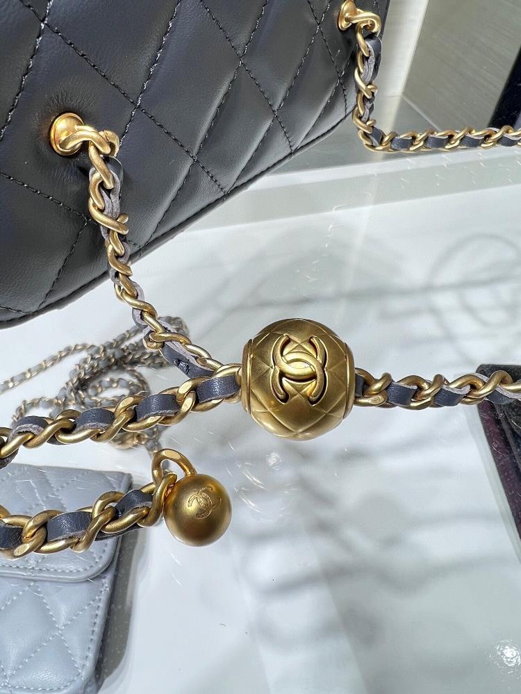 Chanel 23B New Product Golden Ball Long Box Adjustable Chain Rectangular Chain Box Sheepsk