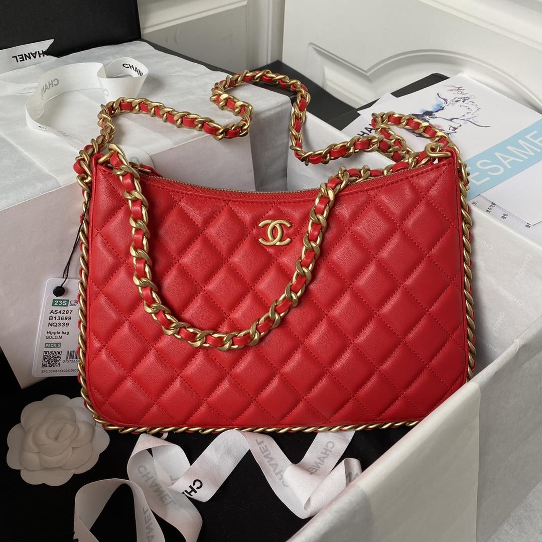 Chanel Xi Leather Bag 23B New AS4287The newly designed hobo binding is adorned with exquisite woven