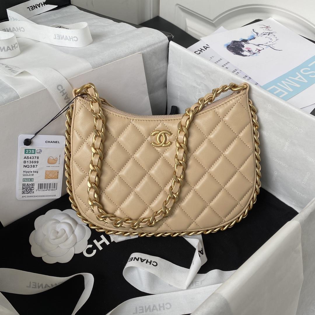 Chanel Xi Leather Bag 23B New AS4378The newly designed hobo binding is adorned with exquisite woven