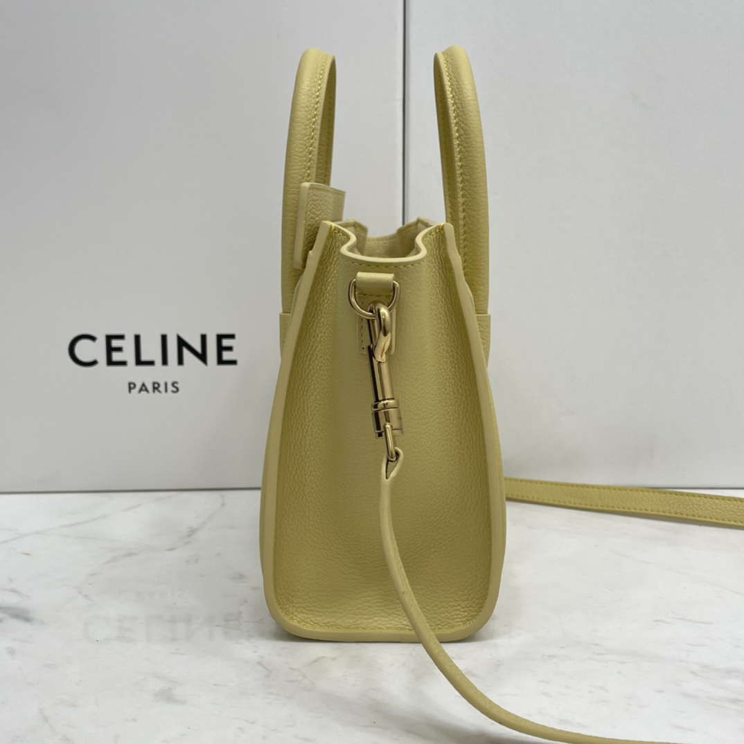 CELINE classic smiley bag  overseas original single parallel small 20CM LUGGAGE color calfskin