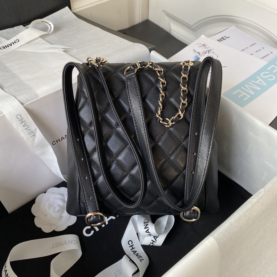 The Chanel23P super popular double backpack is very small in size, similar to the old duma and