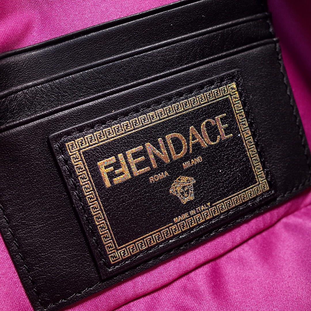 chain The iconic square Baguette mini handbag from the Versace by Fendi collection Black smoot