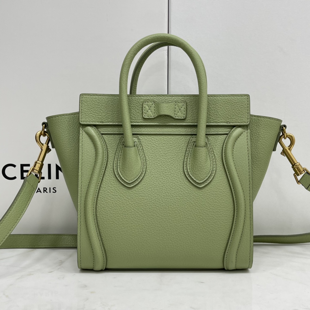 CELINE classic smiley bag  overseas original single parallel small 20CM LUGGAGE color calfskin